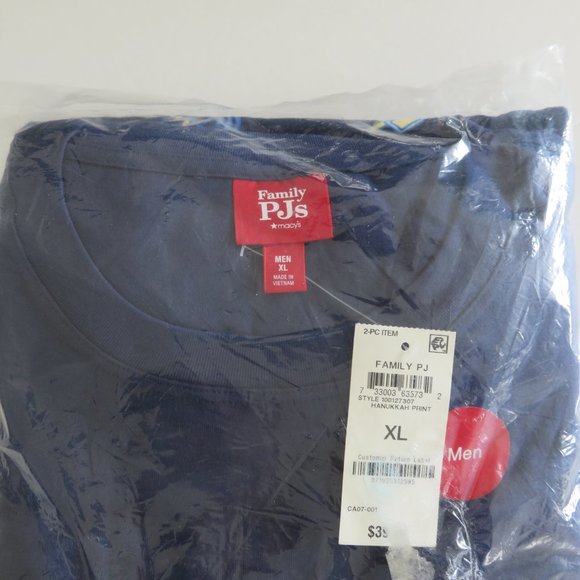 (#I-) Macy's Family PJs Hanukkah Print Blue Pajama Set - Picture 2 of 4